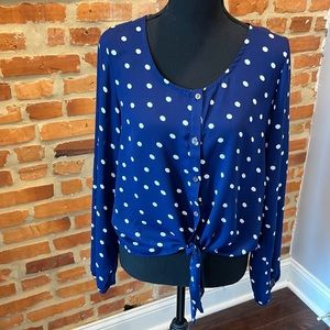 Semi Sheer Polka Dot Blouse